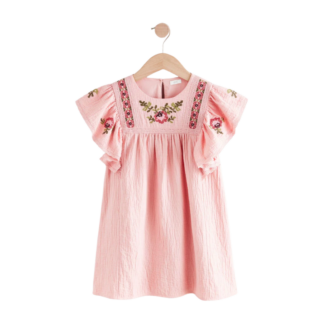 (PREORDER) Pink Embroidered Dress (3-16yrs)
